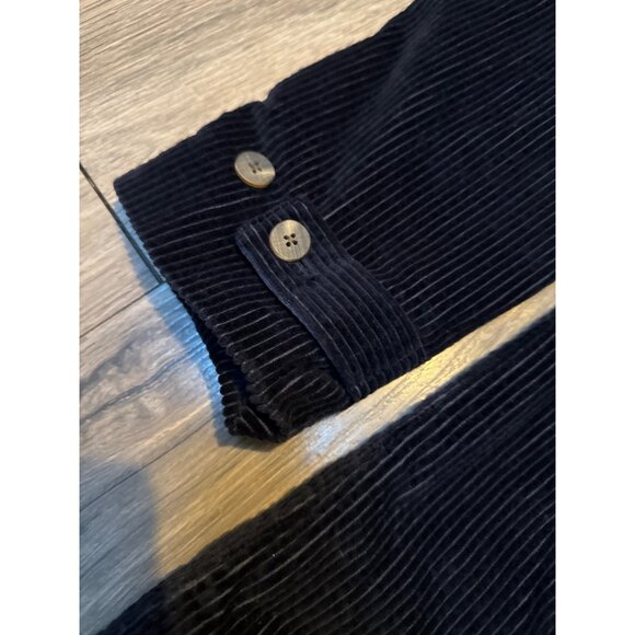 L.L.Bean Womens Double-Breasted Corduroy Jacket Large Navy Blue - Picture 4 of 8